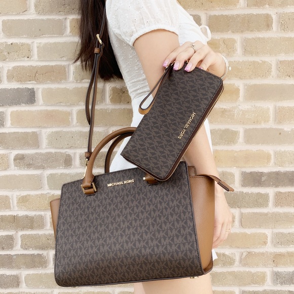 Michael Kors Handbags - ‼️SALE‼️ Michael Kors Satchel Brown Wallet Bundle